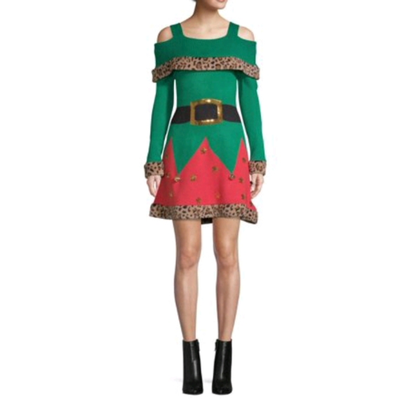 NWT Plus Size Christmas Elf Sweater Dress - Picture 2 of 6